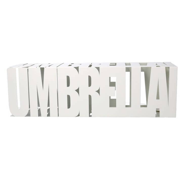 Metal Umbrella Stand Stripes White Square CM15.5x15.5h52 for wholesale on Faire1