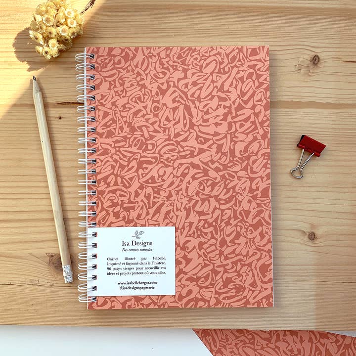 Taccuino A5 a spirale - 96p bianche vuote - Arabeschi per la vendita all'ingrosso da parte di Isa Designs