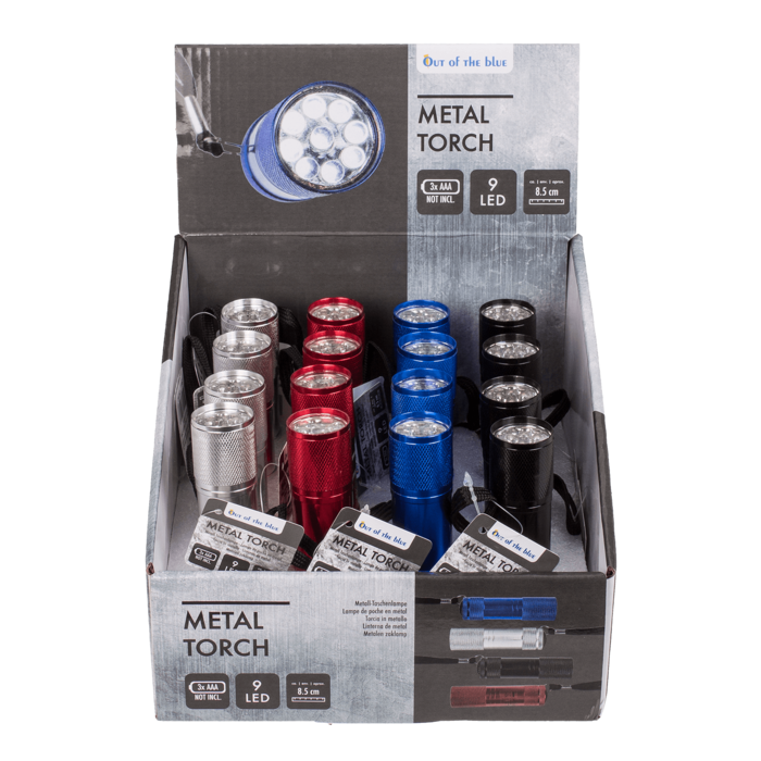 Out of the blue KG - Wholesale Flashlight - Metal torch with 9 LED,1