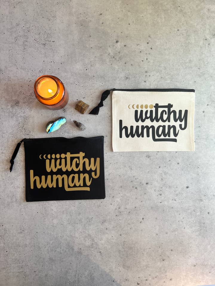 Pochette zippée Witchy Human pour queer et nonbinary pour la vente par Wishcraft Goods