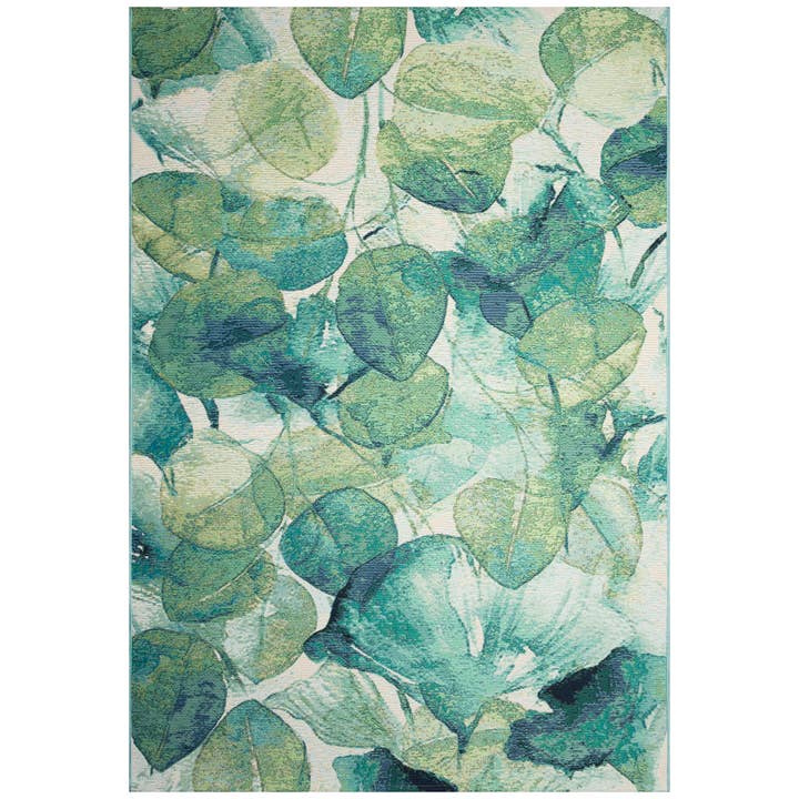 Marina Lotus Indoor/Outdoor Rug Green for wholesale by Liora Manne