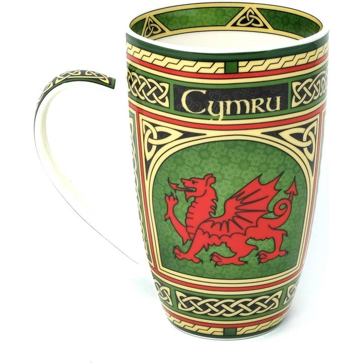 Dublin Gift Company - Wholesale Coffee Mug - Celtic Window Welsh Dragon Mug