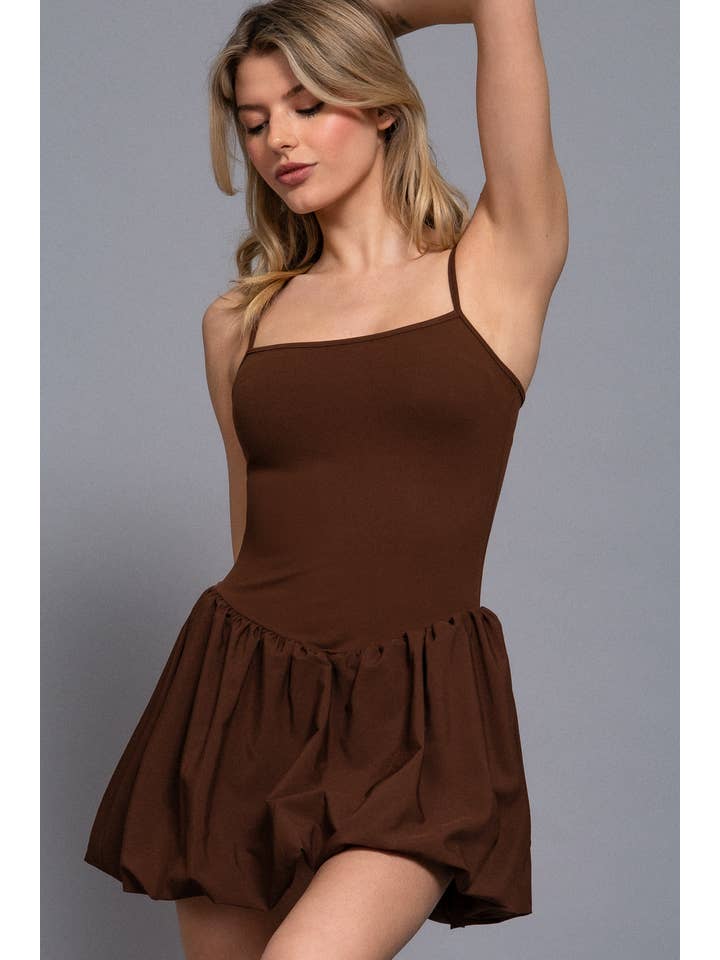 Active Basic | Active USA - Wholesale Athletic Dress - Women's - Straight Neck Cami Bubble Hem Mini Skort Dress16