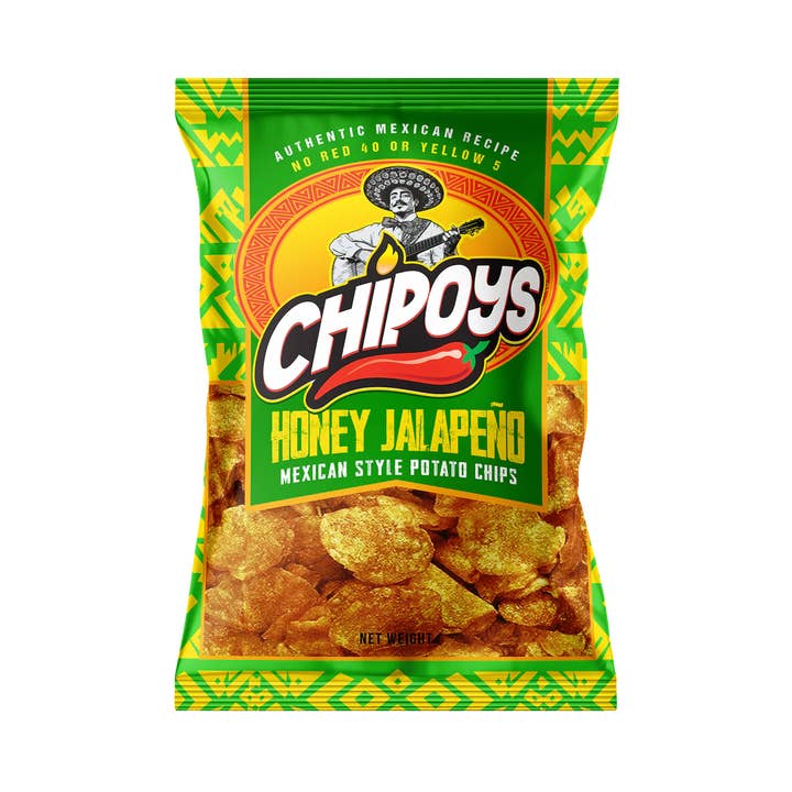 Chipoys Honey Jalapeño Mexican Style Potato Chips (2.5oz) for wholesale by Rap Snacks