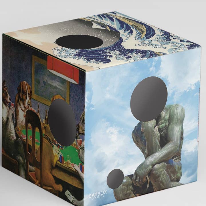 Cat Box Classics - Wholesale Pet Scratcher - Cat - Meow Masterpieces Cardboard Cat House with Scratcher6