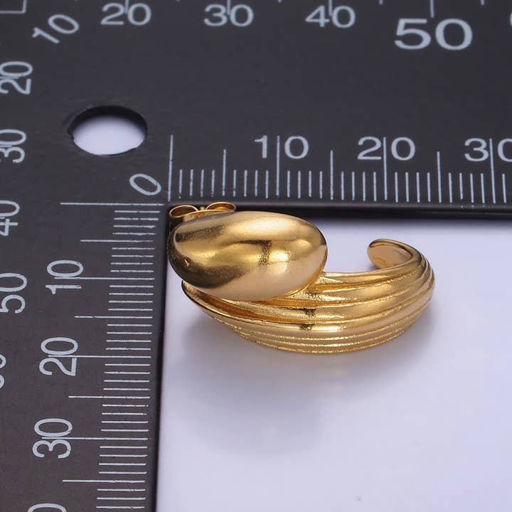 Aim Eternal - Wholesale Hoop Earrings - Stainless Steel 24mm Double Molten Lined C-Shaped Earrings3