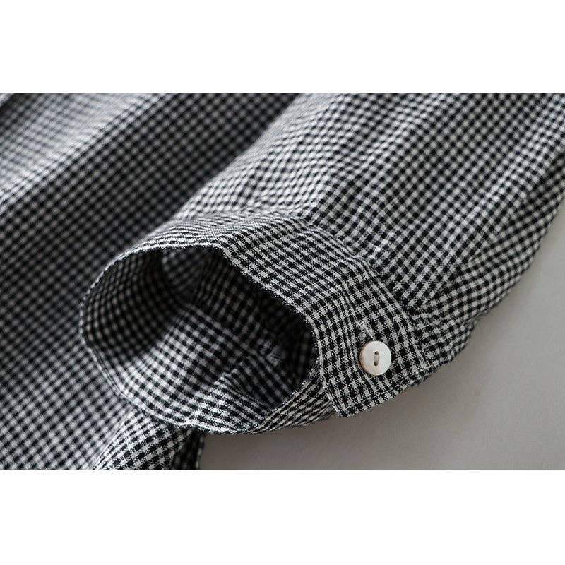 UZ Wholesale Store – wholesale Klänning - Dam – Kortärmad A-linjeformad klänning i ramie och bomull med slagkrage, casual retrostil5