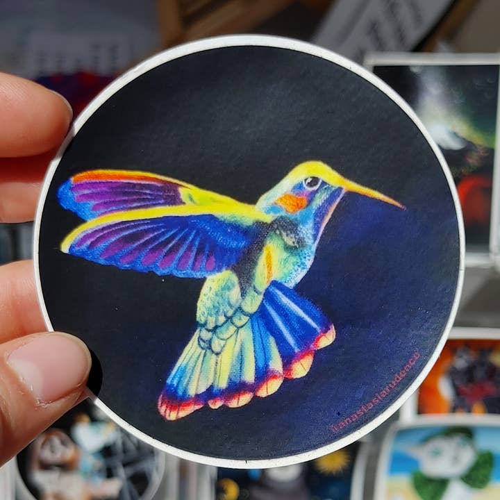 Autocollant en vinyle Colibri pour la vente par MeerCatArt