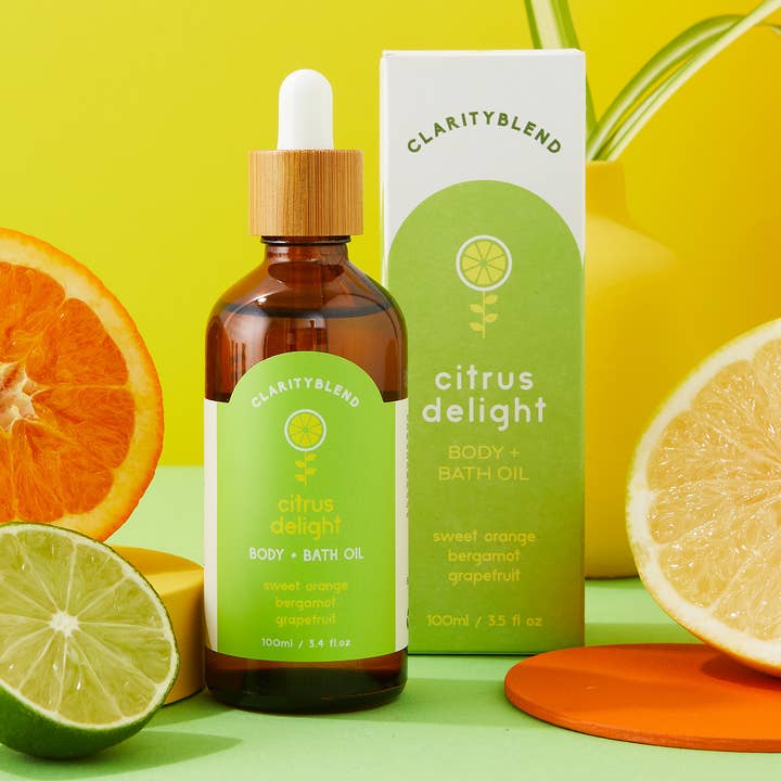 Citrus Delight Krop & Bad Olie for engroshandel hos Clarity Blend Aromatherapy