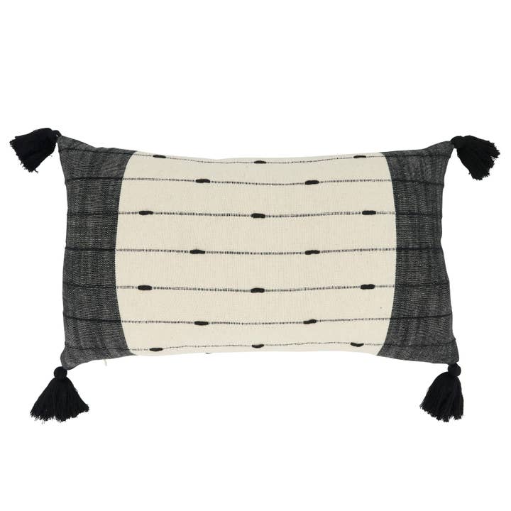Saro Lifestyle - Wholesale Throw/Decorative Pillow - Tassel Trim Stripe Throw Pillow