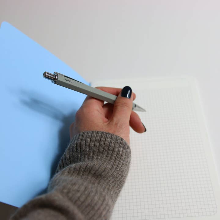 Caneta Esferográfica Brilhante Cinza Claro por atacado de CEDON