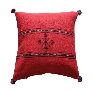 Red Berber Cotton Cushion for wholesale by Mazir Décoration