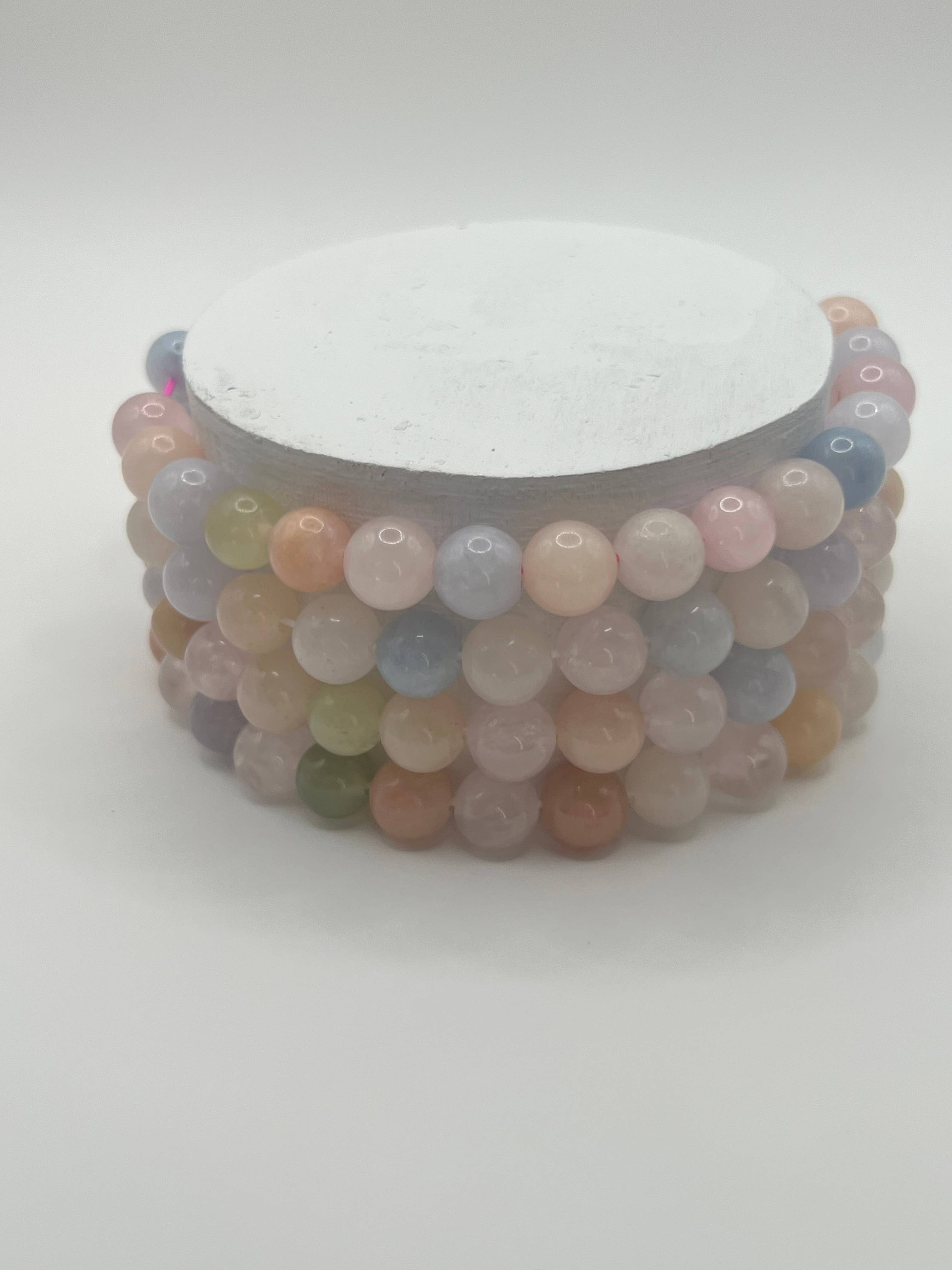 Oils and Auras - Wholesale Beaded Bracelet - Morganite Crystal Bracelet - 8mm Bead1