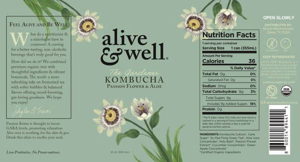Alive & Well Kombucha - Wholesale Kombucha - Passion Flower & Aloe Kombucha Organic5