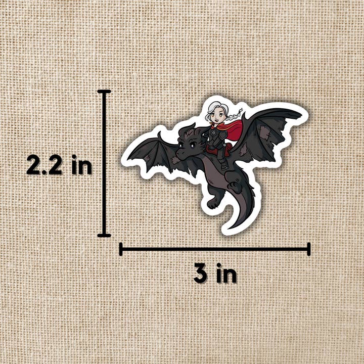 Kingdom of Threads - Wholesale Sticker - Manon Riding Abraxos Sticker | Throne of Glass Inspired