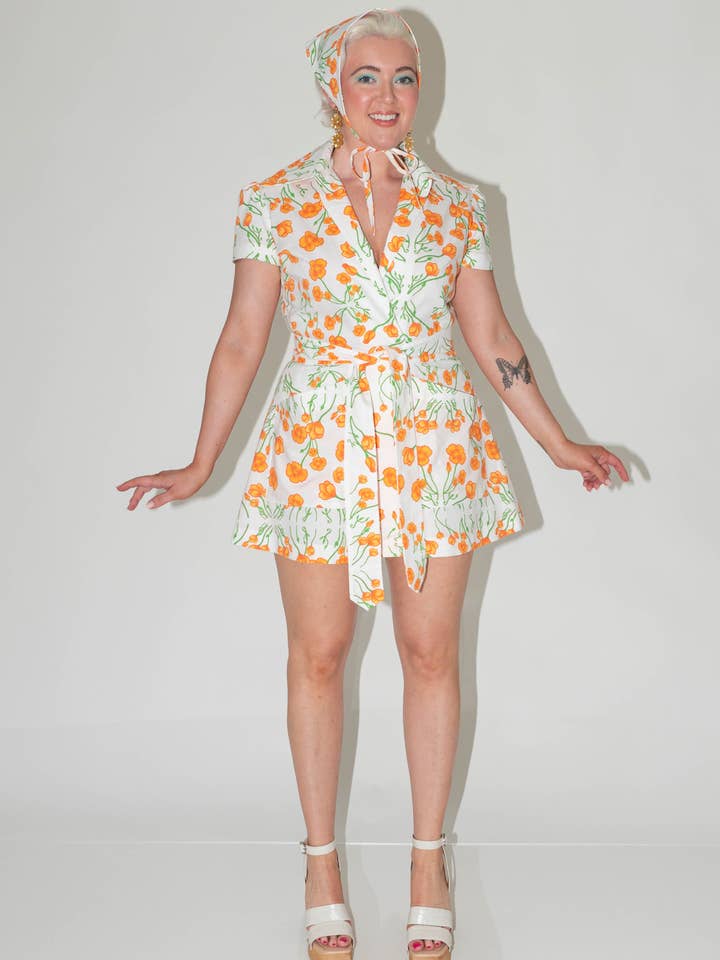 The Mad California Poppies Playsuit for wholesale by Nikki Marie