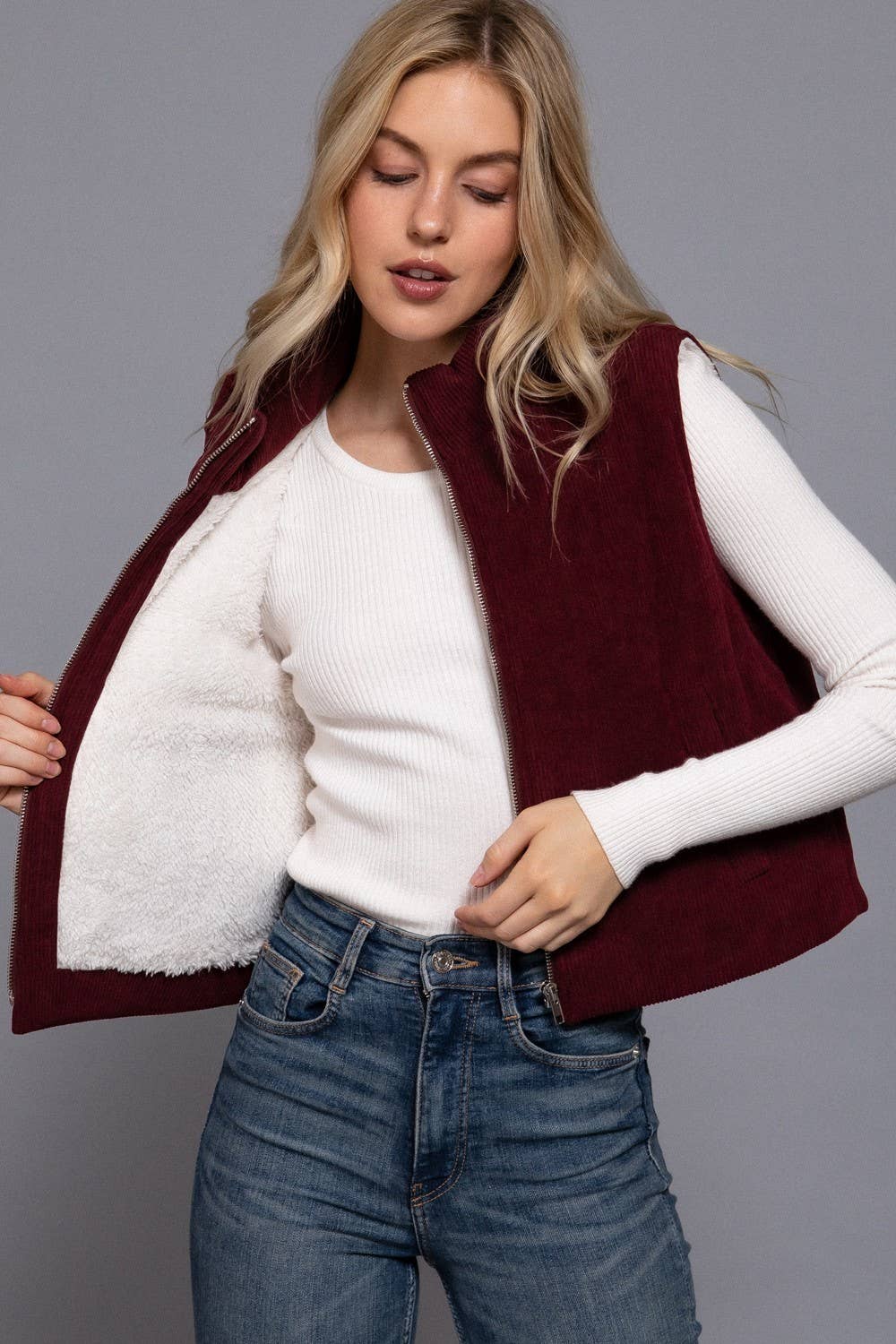 Vanilla Monkey - Wholesale Outerwear Vest - Women's - Corduroy Puffer Vest7