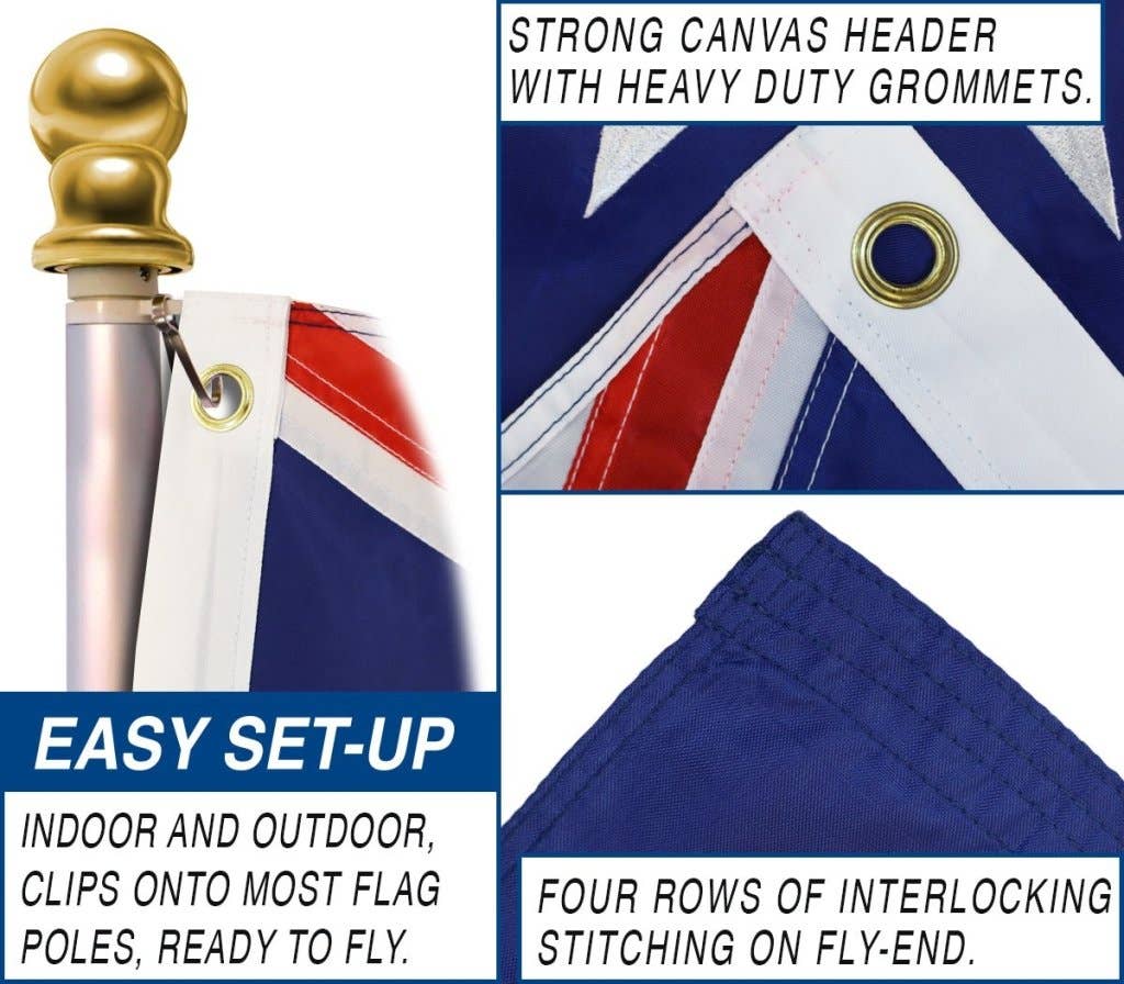 Flags Importer - Wholesale Flag - Australia Embroidered Flag 3x6ft3