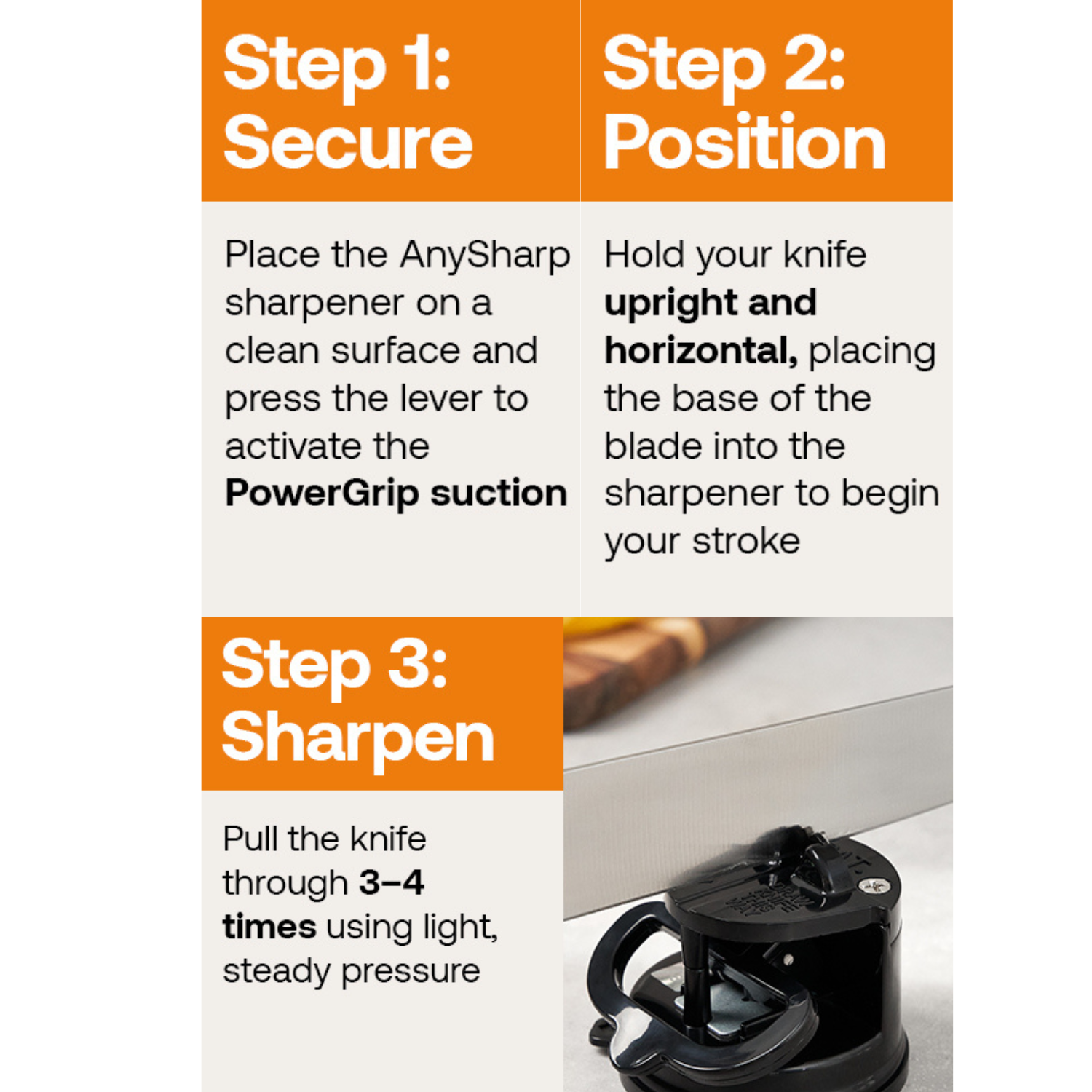 AnySharp Pro - Cream Knife Sharpener for wholesale on Faire7