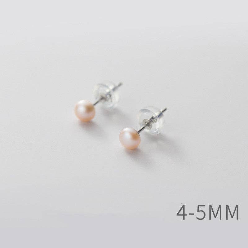 Perimade & Co. LLC - Wholesale Stud/Post Earrings - White Pink Purple Pearl Stud Earrings in 925 Sterling Silver4