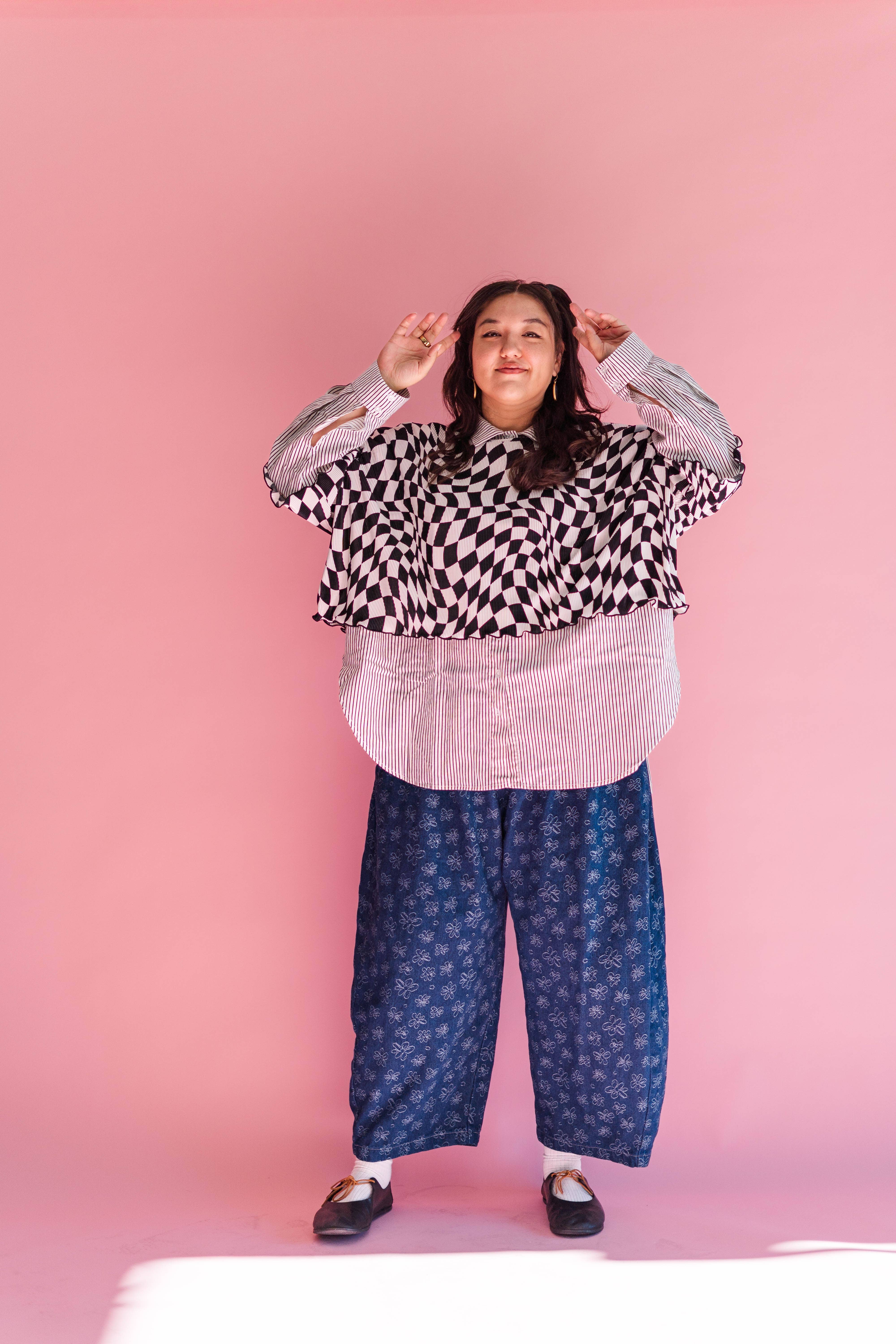 Nettle Studios - Wholesale Pants - Unisex - Size Inclusive Gender Neutral Dark Daisy Denim Balloon Pant22