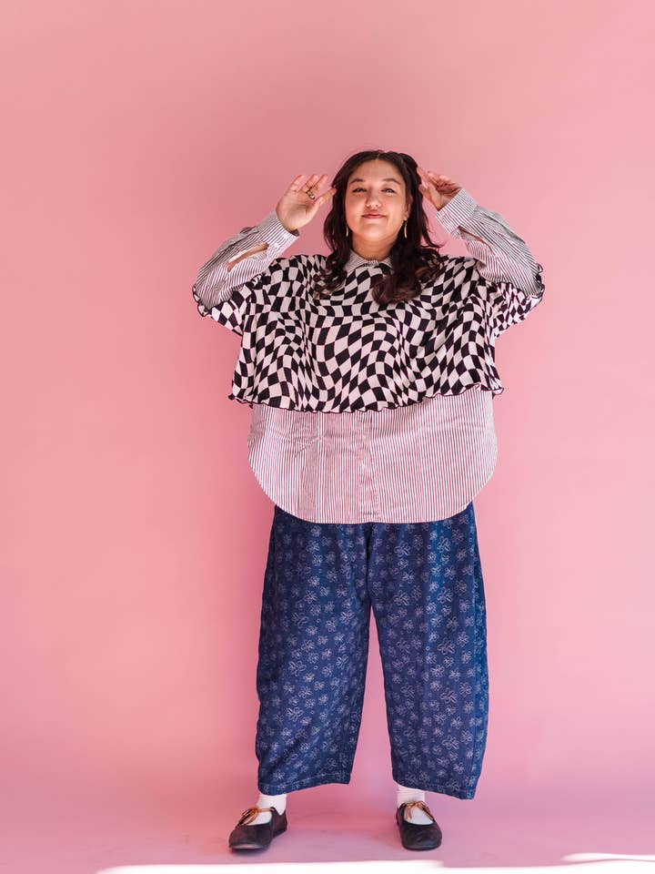 Nettle Studios - Wholesale Pants - Unisex - Size Inclusive Gender Neutral Dark Daisy Denim Balloon Pant22