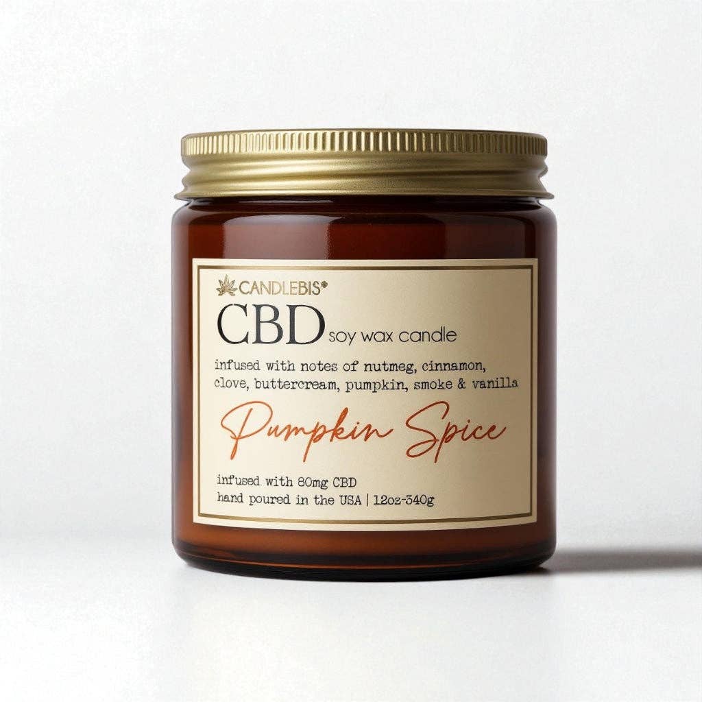 Candlebis CBD Candles - Wholesale Jar/Filled Candle - PUMPKIN SPICE CBD CANDLE