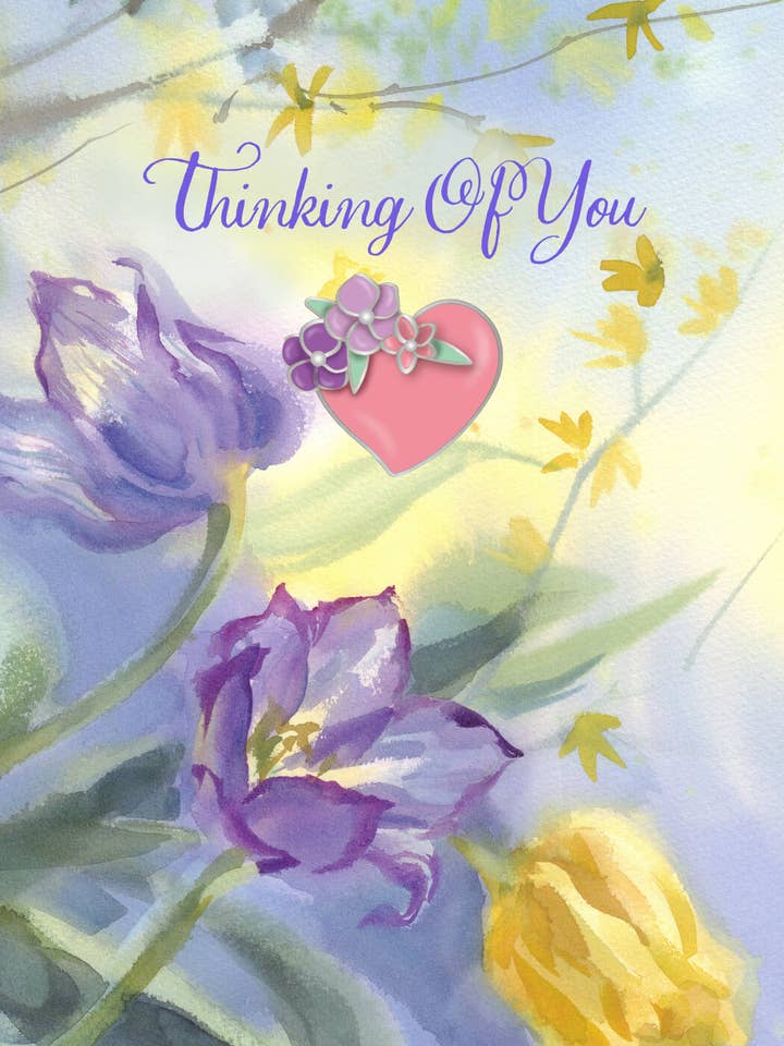 Thinking Of You: Card With Pin for wholesale by Angel Sayings