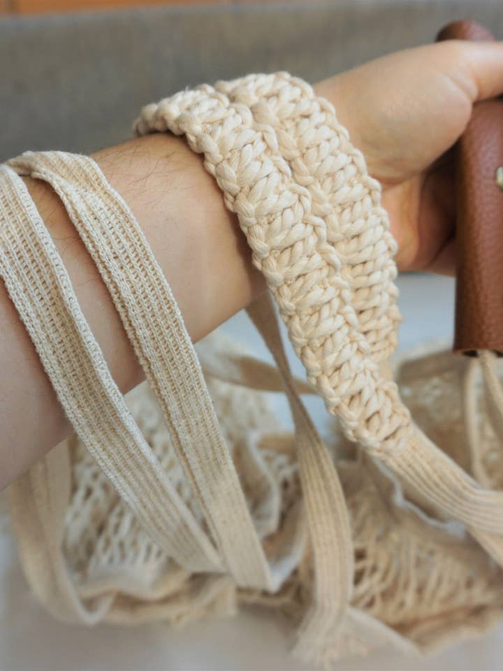 Reusable Grocery Net Bag Soft Comfy Handles, Fishnet Beg for wholesale by Salut Boho