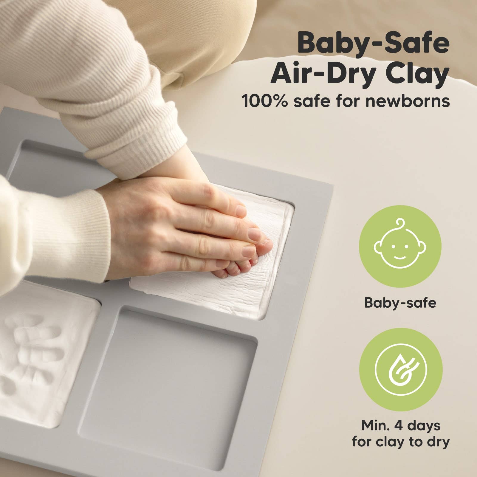 Cloud Gray Ever Baby Hand & Footprint Keepsake Frame for wholesale on Faire5