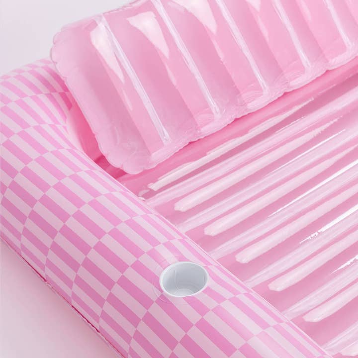 Flamingueo – wholesale Strandtillbehör – Solstol med rosa dryckeshållare