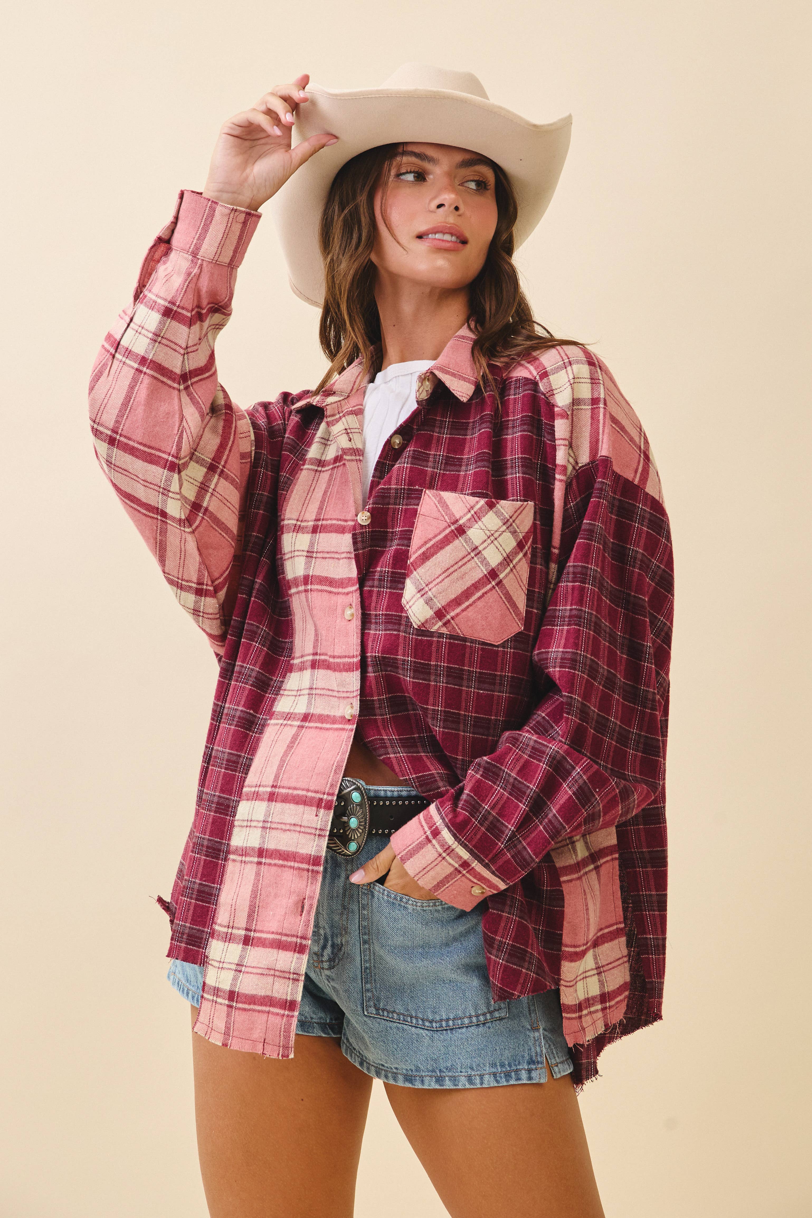 AEMI + CO - Wholesale Button Down Shirt - Women's - 8376EN Kambrie Plaid Flannel Shirt32