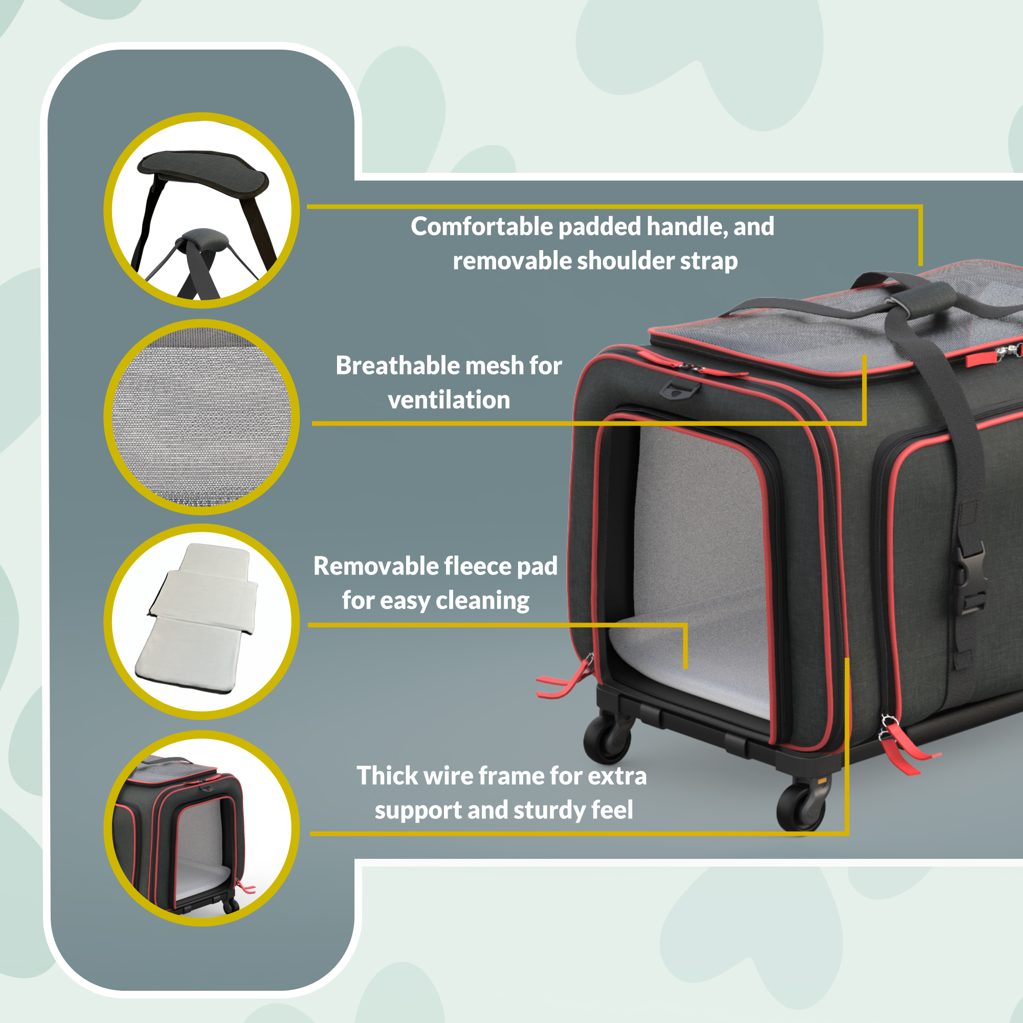 Katziela - Venta al por mayor Transportín - Gatos y perros - Transportadora para mascotas Katziela Rolling Rover con ruedas, expandable y autorizada para aerolíneas14