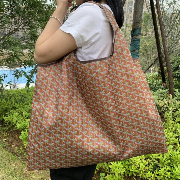 FurDecoration - Wholesale Grocery/Shopping Bag - Foldable Portable Reusable Shopping Bag With Floral Print