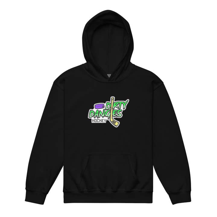 Youth Dirty Dangles Hockey Logo Pullover Hoodie for wholesale by Dirty Dangles Hockey