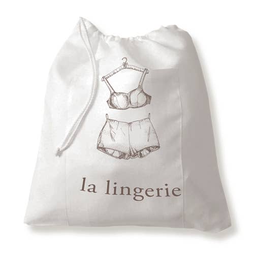 Lingerie 100% Linen Bag with Ribbon for wholesale by Petits Mots