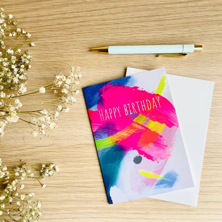 Beth Garner - Wholesale Birthday Card - Happy Birthday - Swish and Dot Card