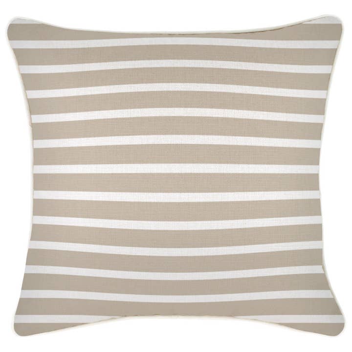 Funda de cojín con ribete Hampton Stripe Beige-45 cm x 45 cm para venta al por mayor de Escape To Paradise