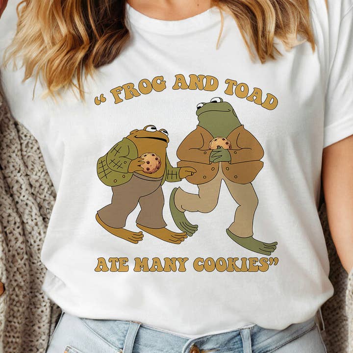 House Of Rodan - Wholesale T-Shirt (Graphic) - Women's - Frog & Toad Ate Cookies - Cottagecore Meme Book T-Shirt