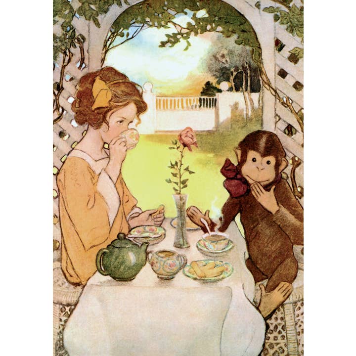 Vykort Te med Apa (082167) för wholesale av Works on Paper by Catch Publishing