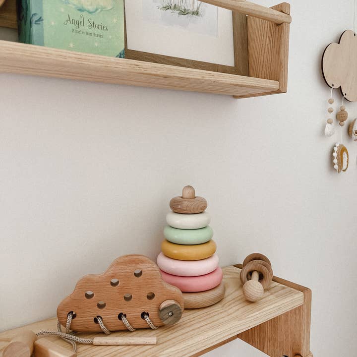 ODEAS - Wholesale Wood Toy - Kids - Wooden Lacing Cloud Toy6