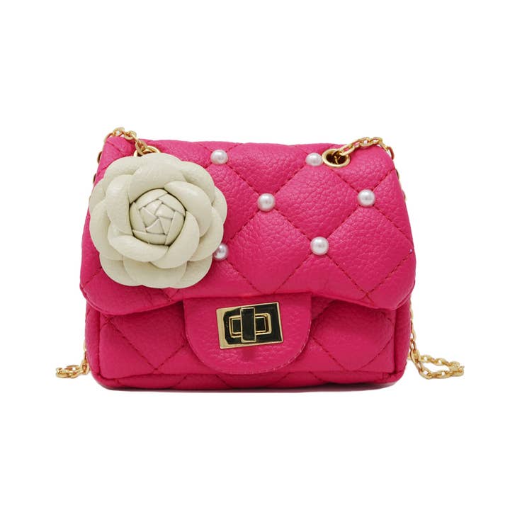 Tiny Treats and ZOMI GEMS - Wholesale Crossbody Bag - Kids - Classic Quilted Flower Pearl Handbag