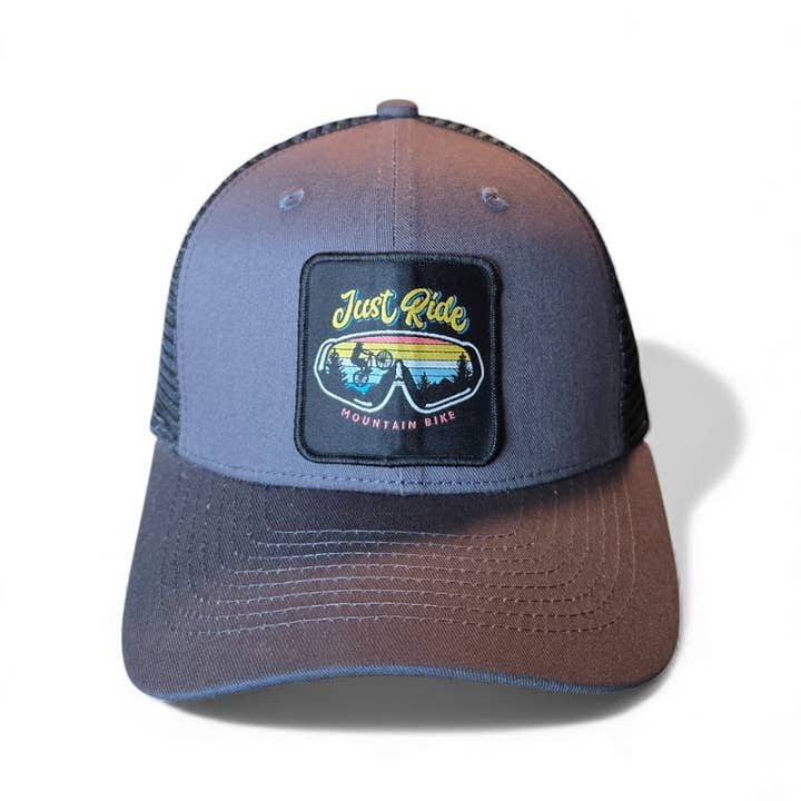 PNW Apparel - Vente Casquette de camionneur – unisexe - Casquette Trucker Just Ride Retro Mountain Bike11