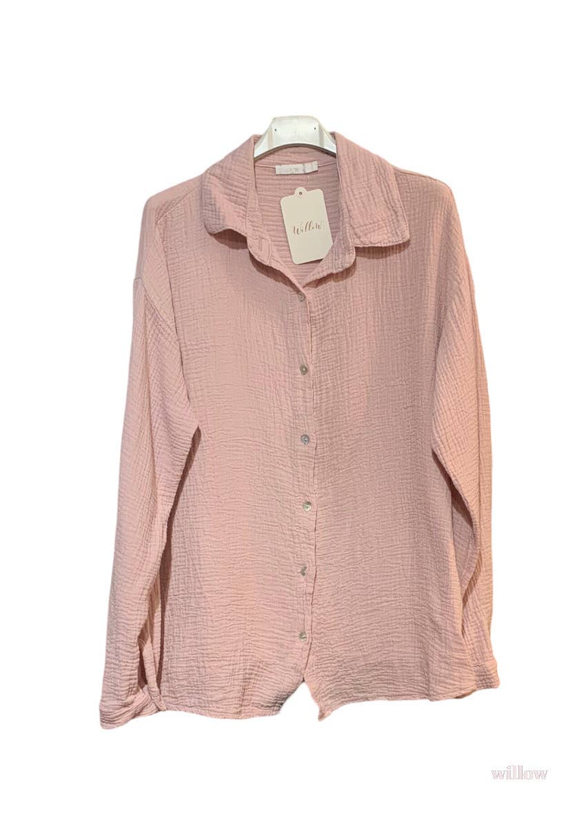 Moonsun - Wholesale Button Down Shirt - Women's - Cotton gauze shirt #303626