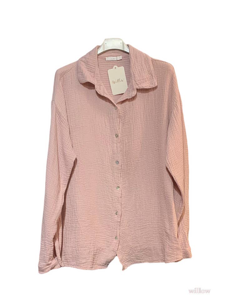 Moonsun - Wholesale Button Down Shirt - Women's - Cotton gauze shirt #303626