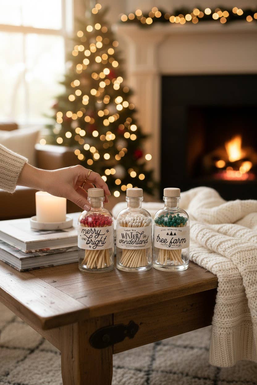 Made Market Co. - Wholesale Matches - Vintage Apothecary Christmas Merry Red Matches8