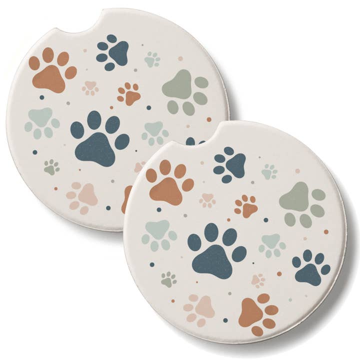 Huella de Patas 2 Paquetes de Posavasos de Piedra Absorbente para Coche para venta al por mayor de CounterArt/Highland Home/Thirstystone