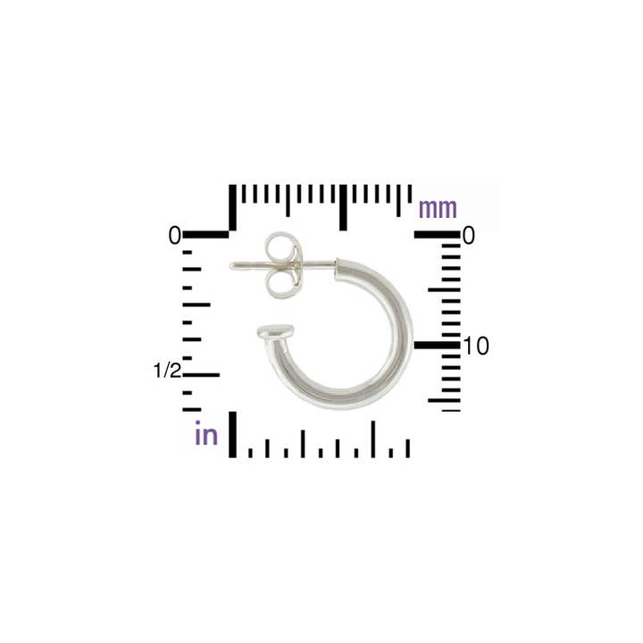 Nina Designs – wholesale Hoop-örhängen – Sterling Silver Hoop-örhängen på stolpe 13x2mm