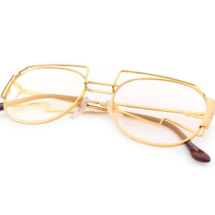 Geometric Collection: Detroit Player 24KT Gold (Clear) for wholesale by Vintage Frames Company