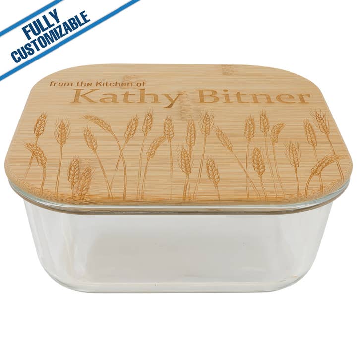 GiftWorksPlus - Wholesale Food Storage Container - Square Glass Container With Bamboo Lid - Fully Customizable2